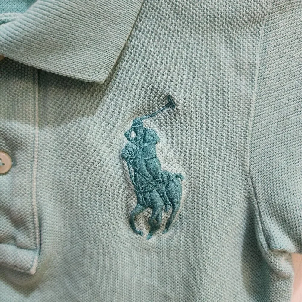 Polo by Ralph Lauren Light Blue Big Embroidered Pony Logo Polo Shirt Size‎ 12M